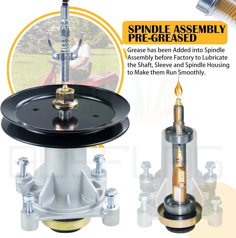 BOSFLAG Pre-Greased 587819701 Spindle Assembly with 195945 Pulley Replace 532187292, 532187281, 532192870, 532192872, 587253301, 587820301, 539112057, 587125401, 587256401, 21546238 21546299 21549012 - Image 4